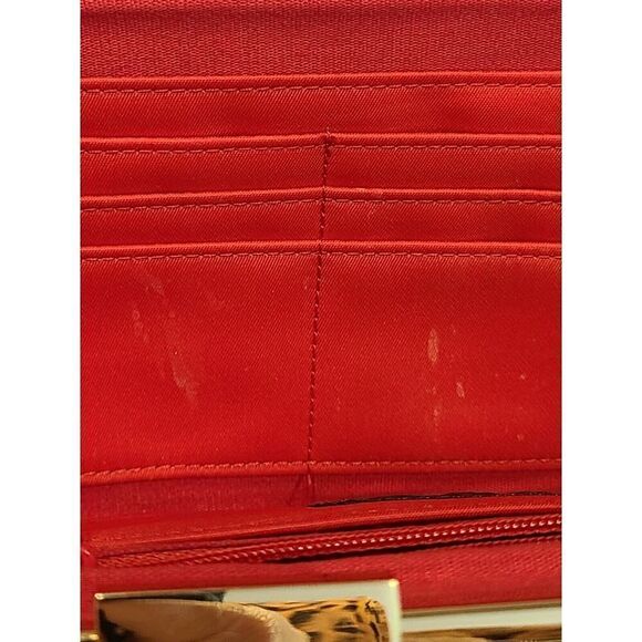 Hobo International Black Leather 13" X 5" Clutch Purse Wallet Gold Clasp EUC - Picture 8 of 13